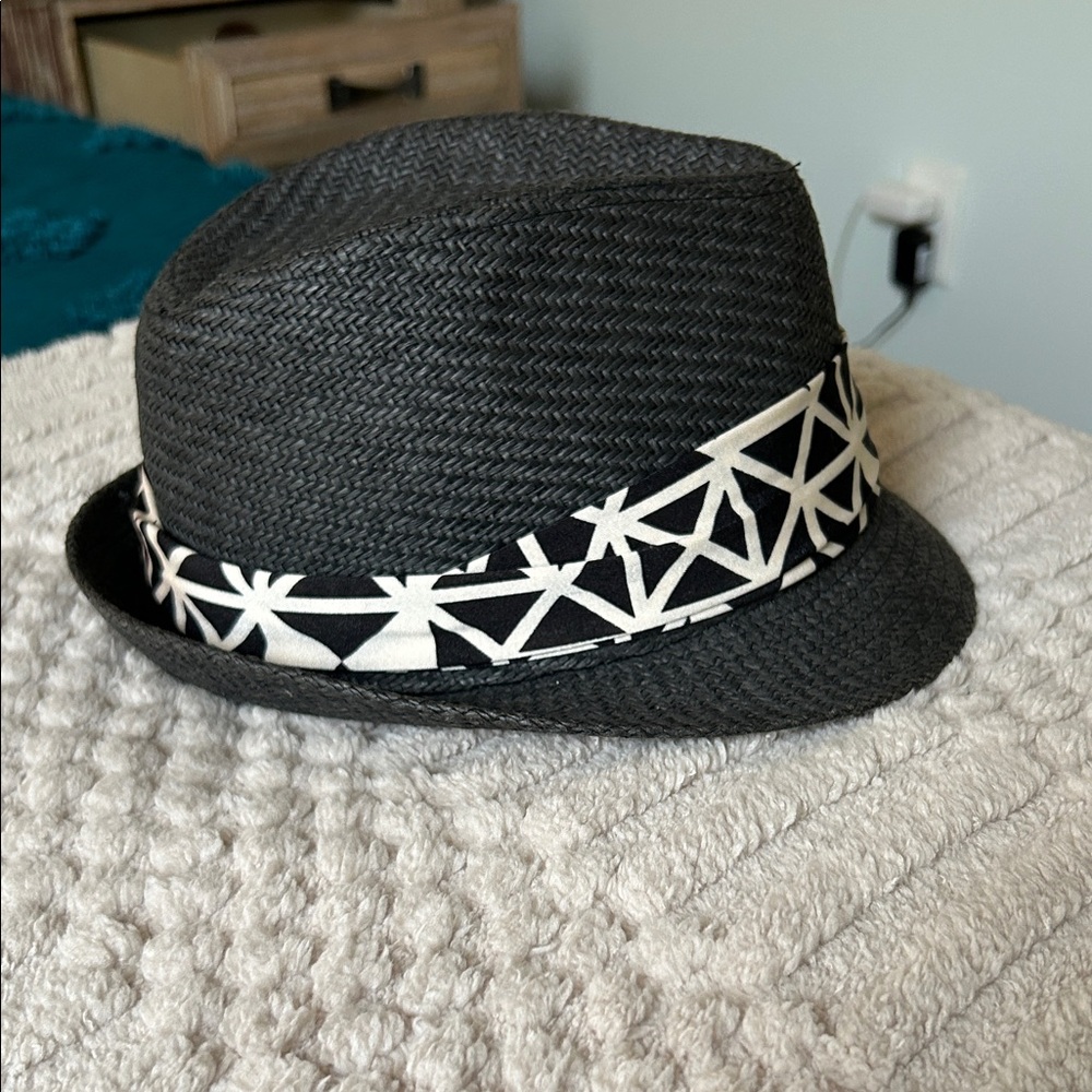 Stylish Black Fedora with Geometric Band